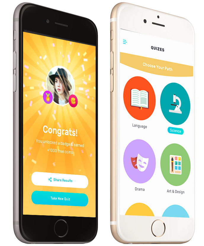 A screenshot of the QuizUp app, designed by Webuters.